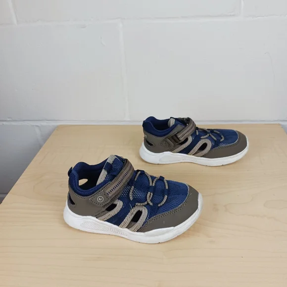 Stride Rite 360 Brinley Boys Size 9M Sandals Closed Toe Brown & Blue - Picture 4 of 8